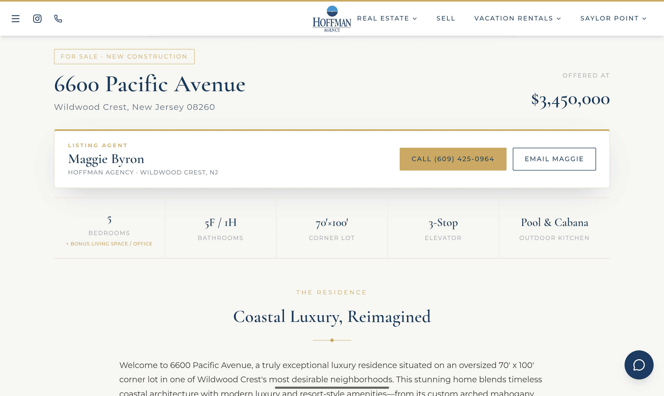 A Hoffman Agency MLS for-sale listing for 6600 Pacific Avenue in Wildwood