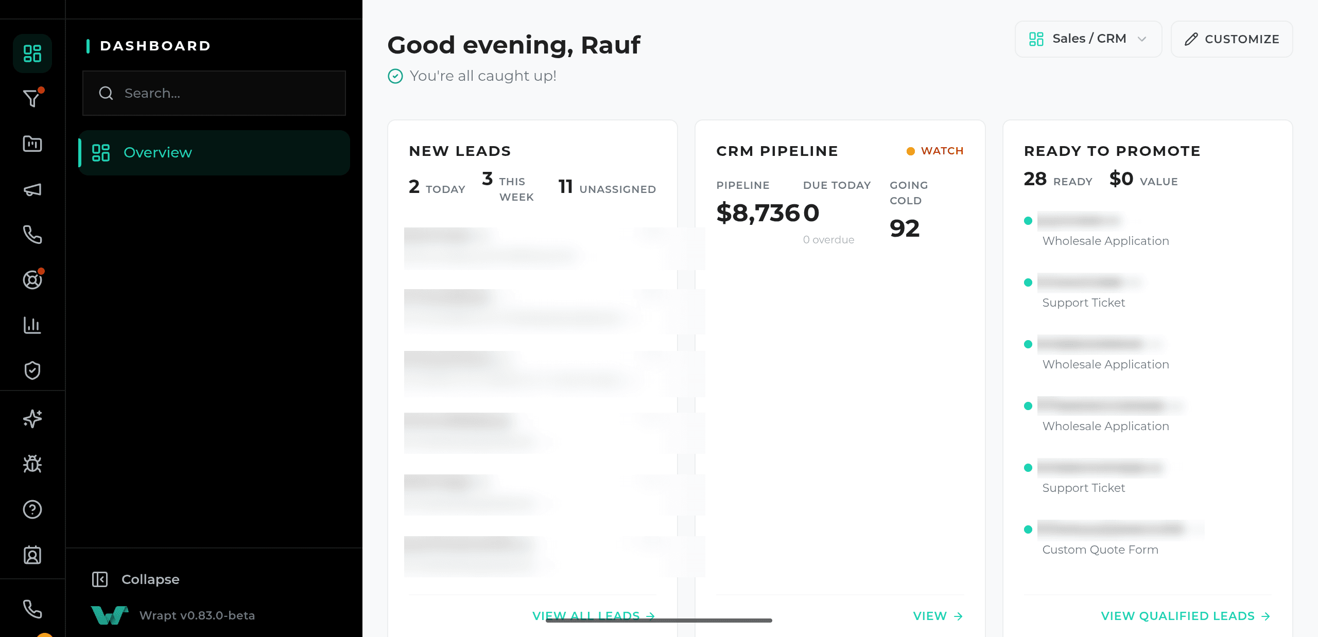 WRAPT by Hammont — Wholesale Operations Dashboard, a custom platform built by iOLab Digital